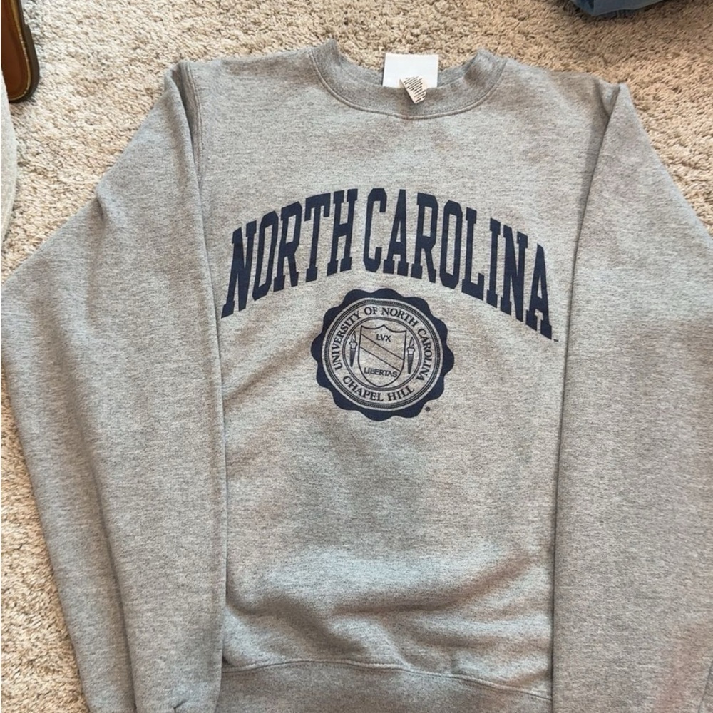 Champion Gray North Carolina Crew Neck Sweater